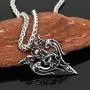 GuoShuang Men 316L Stainless Steel Viking Odins Raven Amulet in Thors Pendant Necklace