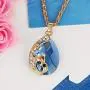 Fashion Design Peacock Crystal Unique Hypoallergenic Jewelry Set for Women 4 Pieces Sets Women Pendant Necklace Earrings Ring Birthday Gift for Girlfriend Bestfriend
