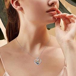 TRISHULA Cute Panda Heart Pendant Necklace,Forever Love Animals Series Delicate Heart Jewelry Great Gift for Mom Daughter Wife