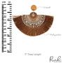 Bohemian Fan Fringe Thread Tassel Drop Earrings - Statement Half Circle, Clover Leatherette, Flower, Quatrefoil Chandelier Dangles