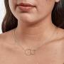 Best Friend Gift Necklace: BFF, Long Distance, Friends Forever, Friends, 2 Interlocking Circles (silver-plated-brass, NA)