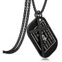 Jstyle Stainless Steel Dog Tags Cross Necklaces for Men Prayer Cross Necklace Military Rolo Chain 3mm 24 Inch Black Serenity Prayer