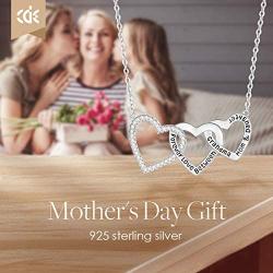CDE Three Generations Necklace Forever Love Between Grandma Mom Daughter Sterling Silver Necklaces for Women 5A Cubic Zirconia Mothers Day Jewelry Birthday Gifts for Grandmother Mother