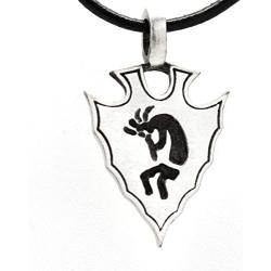 Trilogy Jewelry Pewter Kokopelli Arrowhead Native American Pendant on Leather Necklace