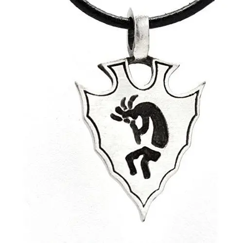 Trilogy Jewelry Pewter Kokopelli Arrowhead Native American Pendant on Leather Necklace Trilogy Jewelry Pewter Kokopelli Arrowhead Native American Pendant on Leather Necklace