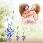 EleShow I Love You Jewelry Sets for Women Heart Necklaces and Earrings Jewelry 18K White Gold Plated Gifts for Wife Mom Girlfriend