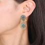 Aheli Indian Traditional Ethnic Design Oxidized Dangle Drop Earrings for Women Old Fashioned Vintage Jewelry