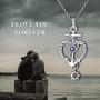 Sterling Silver Anchor Pendant Sailor Necklace Navy Nautical Pirate Jewelry Faith Hope Love Heart Gift for Women