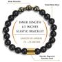 Morchic Natural Hematite Onyx 2 Pcs Energy Beaded Stretch Couples Bracelets, Womens Mens Yoga Prayer Therapy Arthritis Bangle 8mm