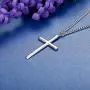 Fansilver 3MM 925 Sterling Silver Cross Necklace for Men Women Pendant Necklace Classic Curb Chain Jewelry Best Gift with Box 22/24 inch Fansilver 3MM 925 Sterling Silver Cross Necklace for Men Women Pendant Necklace Classic Curb Chain Jewelry Best Gift with Box 22/24 inch