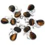SUNYIK Handmade Cat Stone Pendant Necklace for Women, Healing Crystal Amulet Cat Jewelry with Chain, Pack of 3