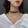 NEWITIN 9 Pieces PU Leather Punk Jewelry Set for Women and Girls Includes 3 Pieces Punk Chokers Leather Chokers and 6 Pieces Punk Bracelets Leather Bracelets, Adjustable Goth Chokers and Wristbands