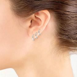 Silverline Jewelry 925 Sterling Silver 3 Pairs 10mm Small Endless Round Huggie Sleeper Hoop Earrings Cartilage/Nose/Lips