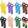 8 Pairs Afrocentric African Wood Earrings African Wooden Dangle Text Earrings Natural Ethnic Earrings