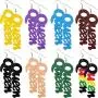 8 Pairs Afrocentric African Wood Earrings African Wooden Dangle Text Earrings Natural Ethnic Earrings