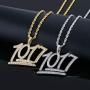 LC8 Jewelry Hip Hop 1017 Pendant Iced Out Rhinestone Diamond Bling Shiny Creative Pendant with 24” Rope Chain for Men Women