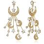 Star Moon Earrings Made Swarovski Crystal Gold Plated Crescent Moon Stars Drop Dangle Mothers Day Couples Gifts Mom Gold Moon Earrings for Women