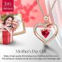 ✦Gifts for Mothers Day✦ Forever Love Heart Necklace Jewelry 18K White Gold/ Rose Gold Plated 925 Sterling Silver Birthstone Pendant Necklace with 5A Cubic Zirconia Birthday Gifts for Women and Girls