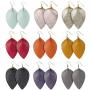 Genuine Leather Earrings Lightweight Teardrop Earrings - Handmade Leaf Dangle Antique Looking Petal Summer Earrings Set for Women Girls, 9 Pairs Random Color