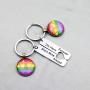 LGBT Keychain Set Gay Pride Rainbow Gift Gay Lesbian Couples Jewelry Set I’m Hers Forever She’s Mine Always Keychain Wedding Gift for LGBT