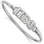 Solid 925 Sterling Silver Pi Beta Phi Small Hook and Clasp Bangle Bracelet Solid 925 Sterling Silver Pi Beta Phi Small Hook and Clasp Bangle Bracelet