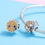 Bee Honeycomb Charm Beads 925 Sterling Silver Beads Fit for European Charm Bracelet