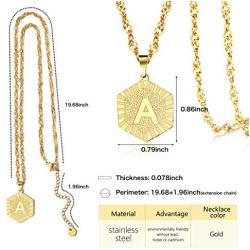 BELLALULU 26 Initial Letter Necklace 18k Gold Silver Initial Necklace for Men and Women - letter Pendant ,Charm Collar Jewelry ,Classic Cuban Chain19.6in Long Chain + 1.96in Extension Chain