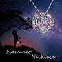 TOUPOP Flamingo Gifts for Women s925 Sterling Silver Flamingo Pendant Necklace with Circle Purple Crystal Jewelry Gifts for Women Mom Girls Birthday Mothers Day