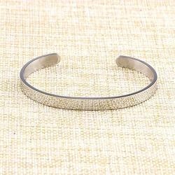 Inspirational Bracelet Cuff Bangle Mantra Quote Keep Going Stainless Steel Engraved Motivational Friend Encouragement Jewelry Gift for Women Teen Girls