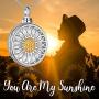 HUKKUN 925 Sterling Silver Cremation Jewelry for Ashes Sunflower Urn Necklaces for Women Urn Necklace for Pet Ashes