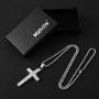 HZMAN Mens Iced Out Cross Cz Inlay Pendant 18k Gold Plated Stainless Steel Hip-Hop Necklace