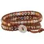 KELITCH Turquoise Heart Beaded Genuine Leather 3 Wrap Bracelet Handmade Fashion Women Jewelry