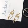 Art Abstract Side Face Silhouette Stud Earrings for Women Girl Minimalist Hollow Face Fun Drop Dangle Earrings Geometric Face Jewelry