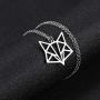 VASSAGO Stainless Steel Origami Geometric Fox Head Pendant Necklace Hollow Out Design Animal Charm Necklaces for Men Women Boys and Girls