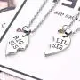 starchenie BFF Best Friend Necklaces for 2/3/4 Girls Fashion Rhinestone Crystal Puzzle Couples Friendship Pendant Necklaces