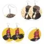 16 Pair Round African Women Earrings Wooden Painted Ethnic Style Dangle Earring Geometric Personalized Earrings 16 Pair Round African Women Earrings Wooden Painted Ethnic Style Dangle Earring Geometric Personalized Earrings
