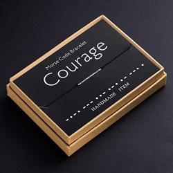 Courage Morse Code Bracelet Handmade Bead Adjustable String Bracelets Inspirational Jewelry for Women