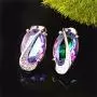 Uloveido White Gold Plated Jewelry Set Rainbow Mystic Topaz Ring Earrings Pendant Necklace T472 Uloveido White Gold Plated Jewelry Set Rainbow Mystic Topaz Ring Earrings Pendant Necklace T472