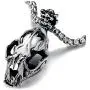 COOLSTEELANDBEYOND Large Dinosaurs Skull Skeleton Pendant Necklace Stainless Steel 30 in Steel Ball Chain Gothic Biker COOLSTEELANDBEYOND Large Dinosaurs Skull Skeleton Pendant Necklace Stainless Steel 30 in Steel Ball Chain Gothic Biker