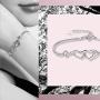 SOLINFOR Sister Bracelet - Sterling Silver Jewelry with Gift Wrapping, Card - Sister Gifts from Sister - Two Interlocking Hearts Bracelet for Women