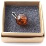 TipTopEco Cognac Baltic Amber Round Ball Pendant Made with Silver (Cognac)