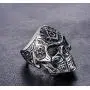 Masonic Skull Rings for Men, Stainless Steel Freemason Skull Ring, Cool Vampire Skull Ring Halloween Biker, Gothic Demon Skull Head Ring, Vintage Punk Skull Jewelry Gift for Men Boys