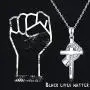 JUSTKIDSTOY 925 Sterling Silver Lives Matter Cross Pendant Necklace Jewelry Black Equality Movement Gifts for Women Friend JUSTKIDSTOY 925 Sterling Silver Lives Matter Cross Pendant Necklace Jewelry Black Equality Movement Gifts for Women Friend