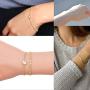Dremcoue 12 Pcs Dainty Bracelets Set for Women Girls Handmade Simple Cute Charm Chain Bracelet Adjustable Bracelet Set