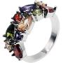 Multi Gemstone Ring Morganite Garnet Amethyst Peridot Promise Wedding Party Ring for Girls Women Size 6 to 10 (8)