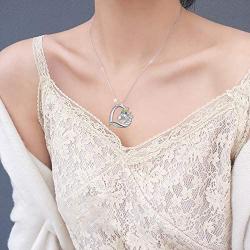 Unicorn Necklace Sterling Silver Forever Love Unicorn in Heart Pendant Necklace for Women Girlfriend Daughter Gift
