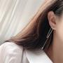 Cross Chain Drop Danlge Small Double Hoop Earrings for Women Girls Sterling Silver Huggie Tassel Slave Chain Dangling 2 Hole Pair Post Multiple Piercing Studs Cartilage Men Personalized Jewelry