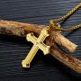 OLEVS Mens Cross Pendant Necklace Large Stainless Steel Cross Pendant Necklace for Men