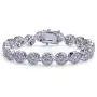 TOPGRILLZ Tennis Bracelet for Women 1 Row 10mm 14K Gold Plated Iced Out CZ Zircon Solitaire Cluster Lab Diamond Tennis Link for Men Girls Fashion Birthday Gifts