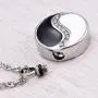 Cremation Jewelry for Ashes Yin and Yang w/CZ Stone Tai Chi Necklaces Stainless Pendant Free 20 Inch Chain+Fill Kit